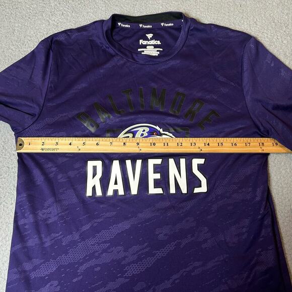 Baltimore Ravens Tee Fanatics Mens M Purple‎ Pullover Short Sleeve Tee Shirt NFL - Picture 6 of 10